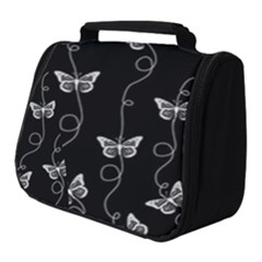 Black And White Butterfly Pattern Full Print Travel Pouch (small) by SpinnyChairDesigns