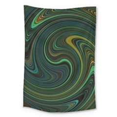 Dark Green Swirls Large Tapestry by SpinnyChairDesigns