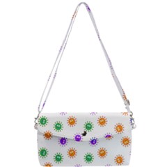 Cartoon Corona Virus Covid 19 Removable Strap Clutch Bag by SpinnyChairDesigns