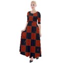 Red and Black Checkered Grunge  Half Sleeves Maxi Dress View1