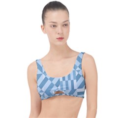 Truchet Tiles Blue White The Little Details Bikini Top by SpinnyChairDesigns