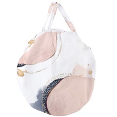 Pink And Blue Marble Giant Round Zipper Tote by kiroiharu