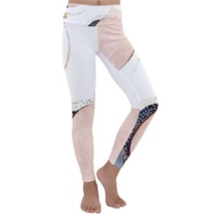 Pink And Blue Marble Kids  Lightweight Velour Classic Yoga Leggings by kiroiharu