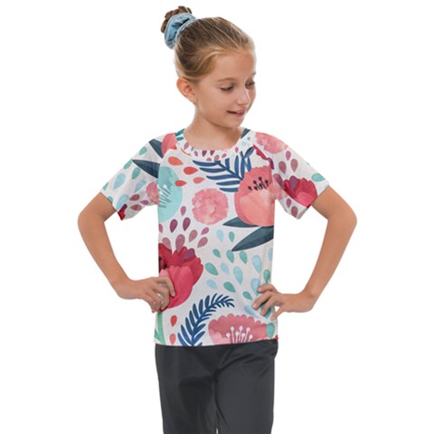 Floral  Kids  Mesh Piece Tee by Sobalvarro