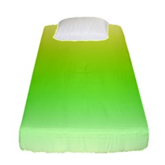 Lemon Yellow And Lime Green Gradient Ombre Color Fitted Sheet (single Size) by SpinnyChairDesigns