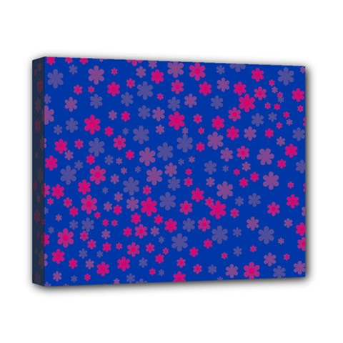 Bisexual Pride Tiny Scattered Flowers Pattern Canvas 10  X 8  (stretched) by VernenInk