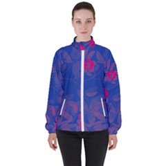 Bi Floral-pattern-background-1308 Women s High Neck Windbreaker by VernenInk