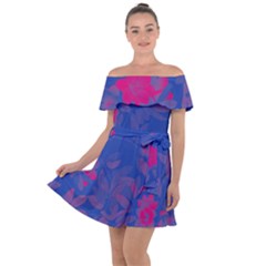 Bi Floral-pattern-background-1308 Off Shoulder Velour Dress by VernenInk