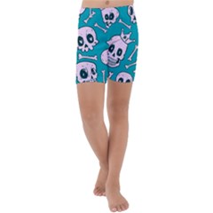 Skull Kids  Lightweight Velour Capri Yoga Leggings by Sobalvarro