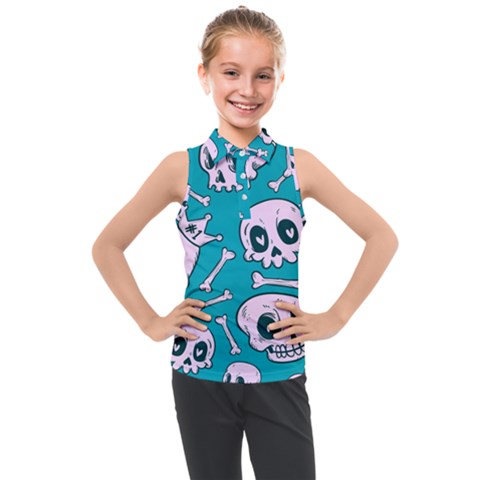 Skull Kids  Sleeveless Polo Tee by Sobalvarro