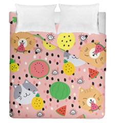 Cats And Fruits  Duvet Cover Double Side (queen Size) by Sobalvarro