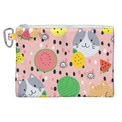 Cats And Fruits  Canvas Cosmetic Bag (xl) by Sobalvarro