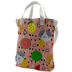 Cats And Fruits  Canvas Messenger Bag by Sobalvarro