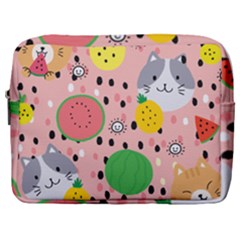 Cats And Fruits  Make Up Pouch (large) by Sobalvarro