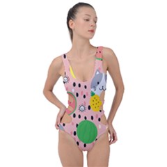 Cats And Fruits  Side Cut Out Swimsuit by Sobalvarro