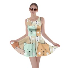 Colorful-baby-bear-cartoon-seamless-pattern Skater Dress by Sobalvarro