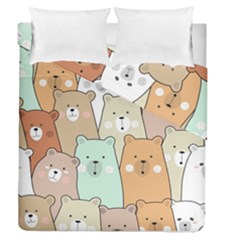 Colorful-baby-bear-cartoon-seamless-pattern Duvet Cover Double Side (queen Size) by Sobalvarro