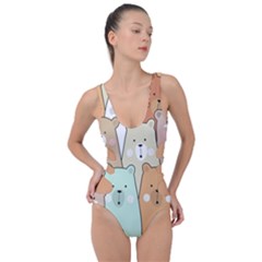 Colorful-baby-bear-cartoon-seamless-pattern Side Cut Out Swimsuit by Sobalvarro