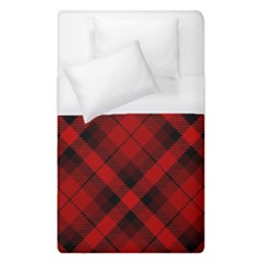 Red And Black Plaid Stripes Duvet Cover (single Size) by SpinnyChairDesigns