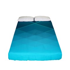 Aqua Blue And Teal Color Diamonds Fitted Sheet (full/ Double Size) by SpinnyChairDesigns