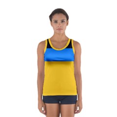 Bright Yellow With Blue Sport Tank Top  by tmsartbazaar