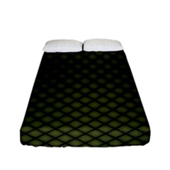 Army Green And Black Plaid Fitted Sheet (full/ Double Size) by SpinnyChairDesigns