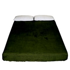 Army Green Color Grunge Fitted Sheet (california King Size) by SpinnyChairDesigns