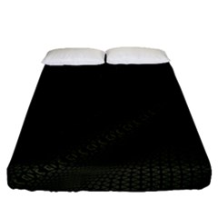 Army Green And Black Netting Fitted Sheet (queen Size) by SpinnyChairDesigns