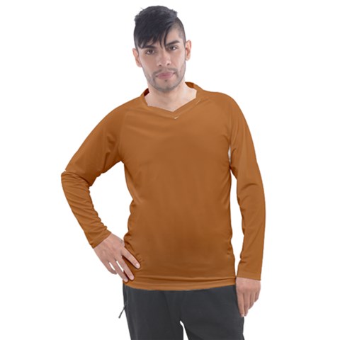 True Light Brown Color Men s Pique Long Sleeve Tee by SpinnyChairDesigns