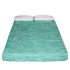 Biscay Green Texture  Fitted Sheet (king Size) by SpinnyChairDesigns