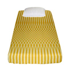 Saffron Yellow Color Stripes Fitted Sheet (single Size) by SpinnyChairDesigns