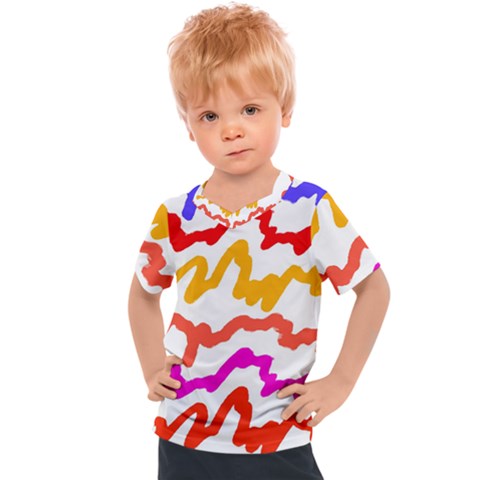 Multicolored Scribble Abstract Pattern Kids  Sports Tee by dflcprintsclothing