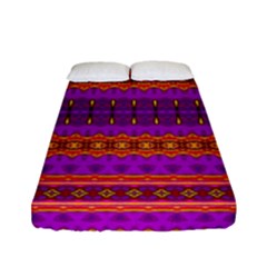 Boho Magenta And Gold Fitted Sheet (full/ Double Size) by SpinnyChairDesigns