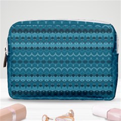 Boho Teal Pattern Make Up Pouch (medium) by SpinnyChairDesigns