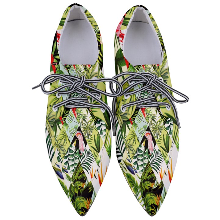 Flamingo Ropical Pointed Oxford Shoes