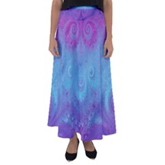 Purple Blue Swirls And Spirals Flared Maxi Skirt by SpinnyChairDesigns