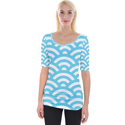 Waves Wide Neckline Tee by Sobalvarro