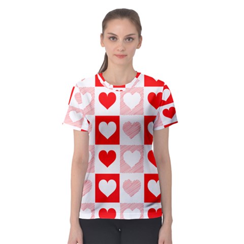 Hearts  Women s Sport Mesh Tee by Sobalvarro