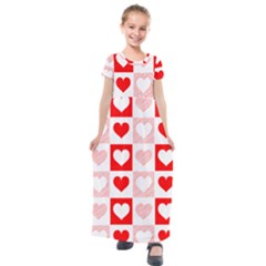 Hearts  Kids  Short Sleeve Maxi Dress by Sobalvarro