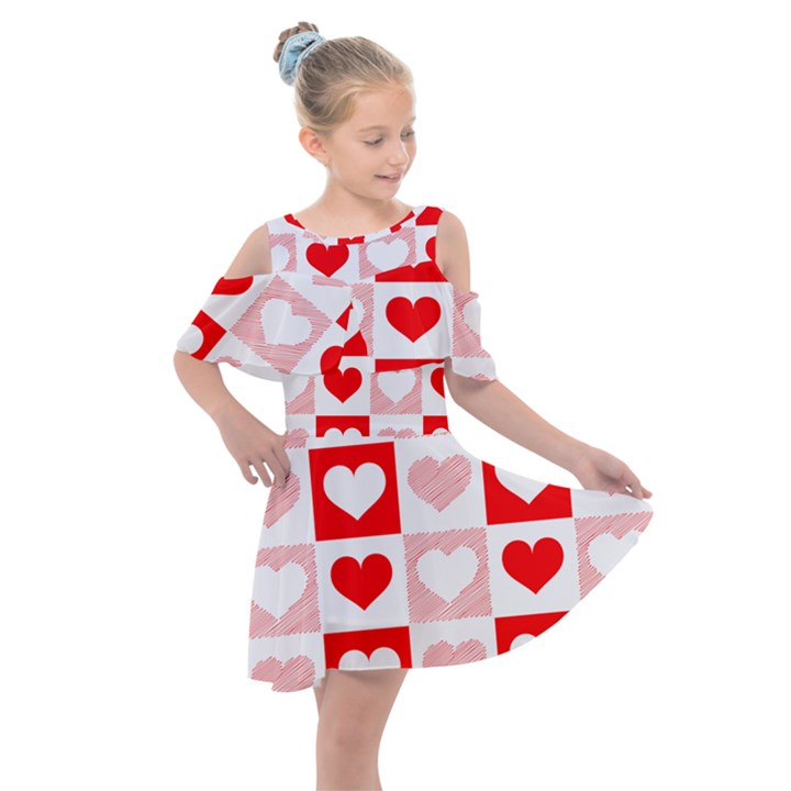 Hearts  Kids  Shoulder Cutout Chiffon Dress