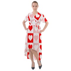 Hearts  Front Wrap High Low Dress by Sobalvarro