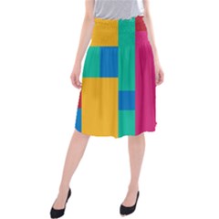 Squares  Midi Beach Skirt by Sobalvarro