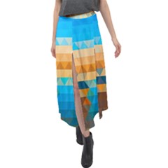 Mosaic  Velour Split Maxi Skirt by Sobalvarro