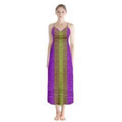 Colors Of A Rainbow Button Up Chiffon Maxi Dress by pepitasart