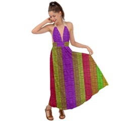 Colors Of A Rainbow Backless Maxi Beach Dress by pepitasart