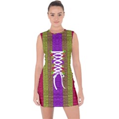 Colors Of A Rainbow Lace Up Front Bodycon Dress by pepitasart