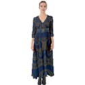 Navy Blue and Gold Swirls Button Up Boho Maxi Dress View1