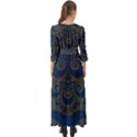 Navy Blue and Gold Swirls Button Up Boho Maxi Dress View2