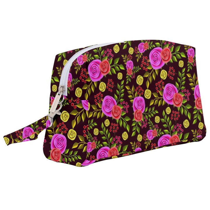 Background Rose Wallpaper Wristlet Pouch Bag (Large)