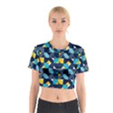 Geometric Hypnotic Shapes Cotton Crop Top View1